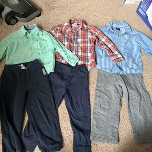 3T Plaid and Striped Kids Shirts Set